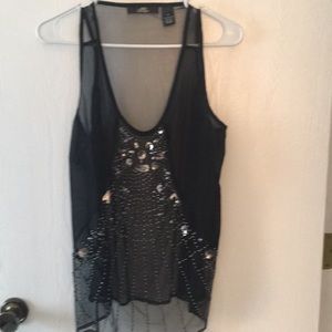 Black beaded tank top
